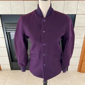 DeLong Purple Snap Front Bomber Jacket, Made in U.S.A., Boys Sz 12